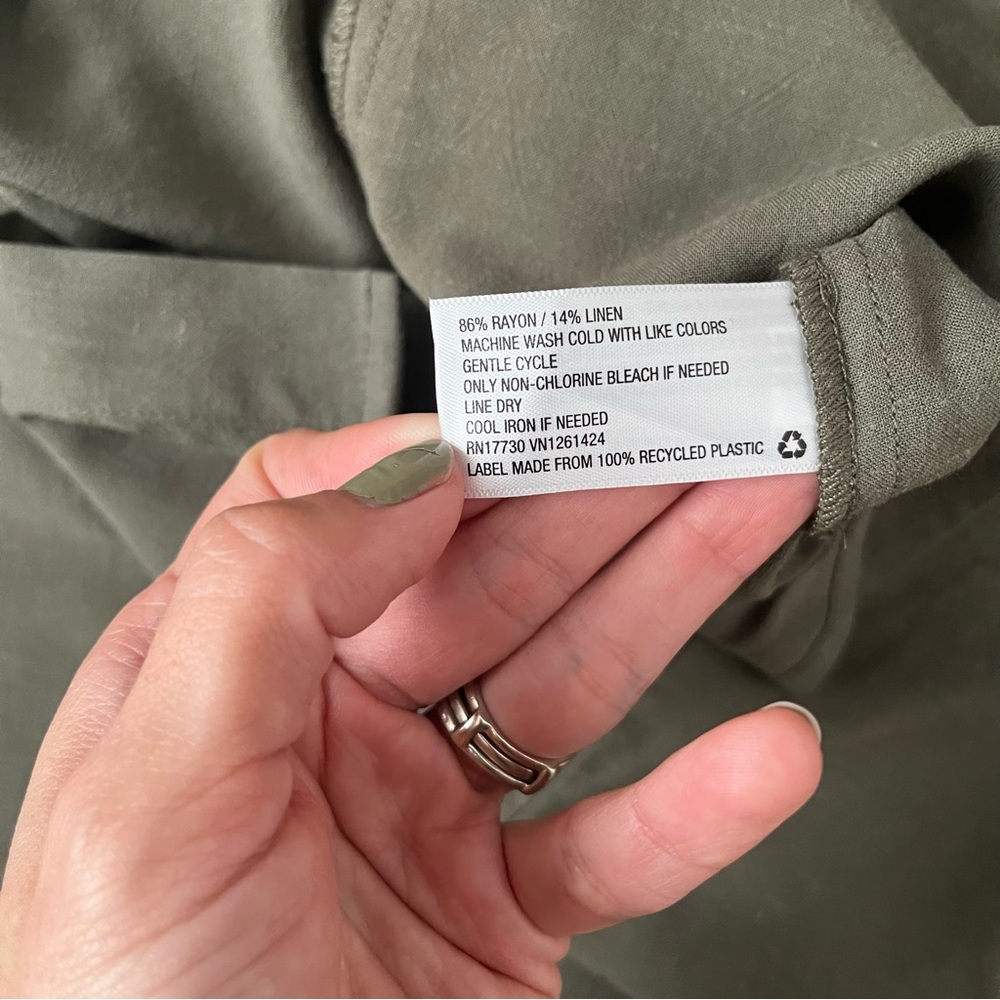 Universal Thread Olive Green Button-Front Mini Dress - Picture 5 of 8